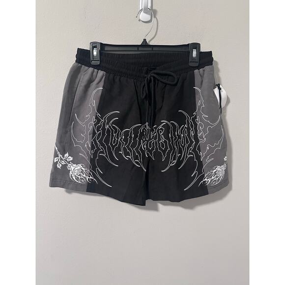 New Civil regime PacSun Men's Black Duality Suede Shorts Size Medium - Picture 2 of 4